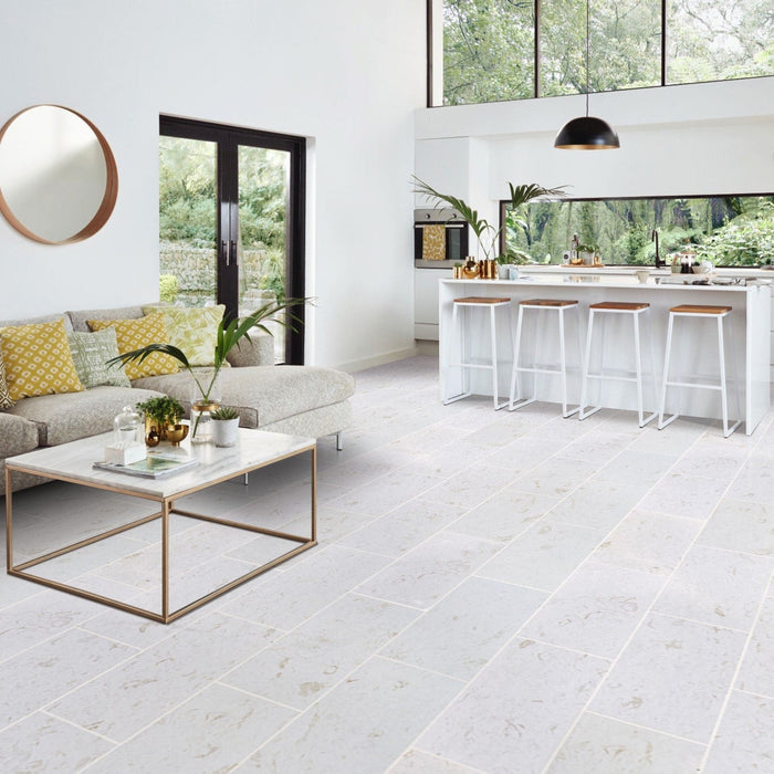 Shell Stone White Limestone Tiles 12"x24" Floor and Wall Tile - Belair Collection