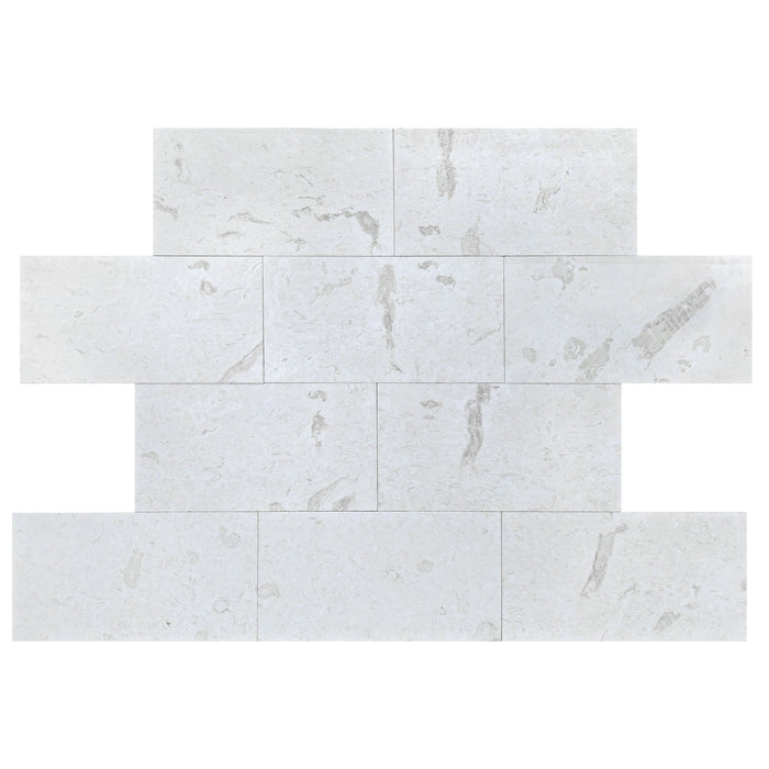 Shell Stone White Limestone Outdoor Tile Tumbled 18"x36"x1 1/4" - Belair Collection