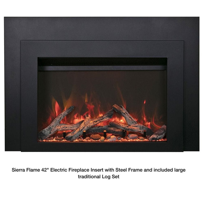 Sierra Flame 42-Inch Smart Electric Fireplace Insert with Steel Frame (INS-FM-34)