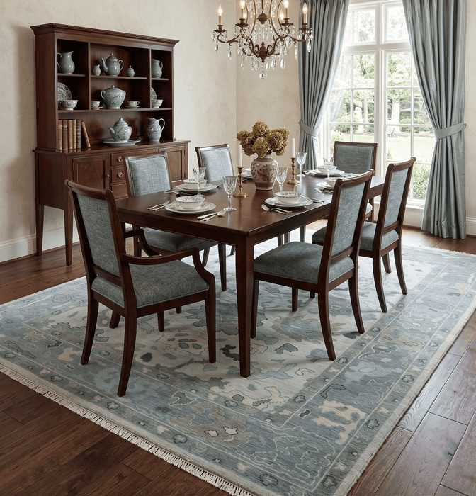 Silver and Gray Hand knotted Traditional Oushak Multi Size wool Area Rug