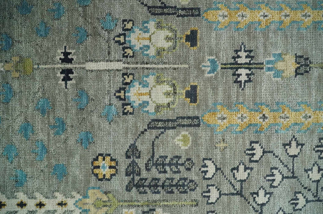 Tree of life Silver and Ivory Hand Knotted Traditional Oushak Multi Size Wool Area Rug