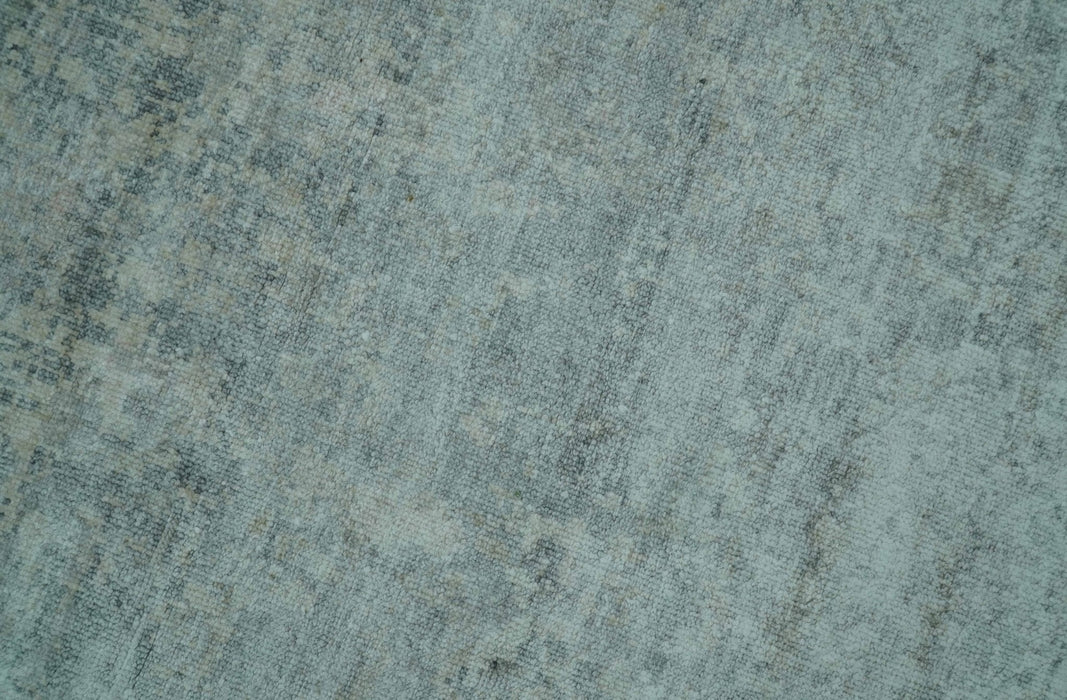 Silver design Modern Abstract Hand Knotted Bamboo Silk Area Rug