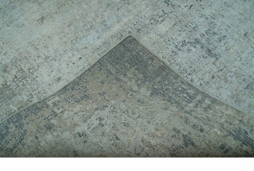 Silver design Modern Abstract Hand Knotted Bamboo Silk Area Rug