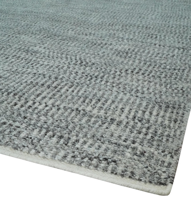 Silver, Gray and Charcoal Contemporary Hand knotted 6.6x10 wool Area Rug