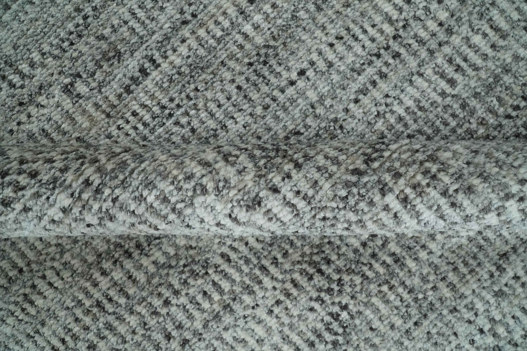 Silver, Gray and Charcoal Contemporary Hand knotted 6.6x10 wool Area Rug
