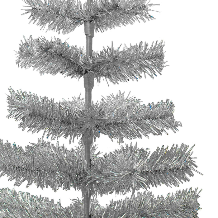 Silver Tinsel Christmas Tree