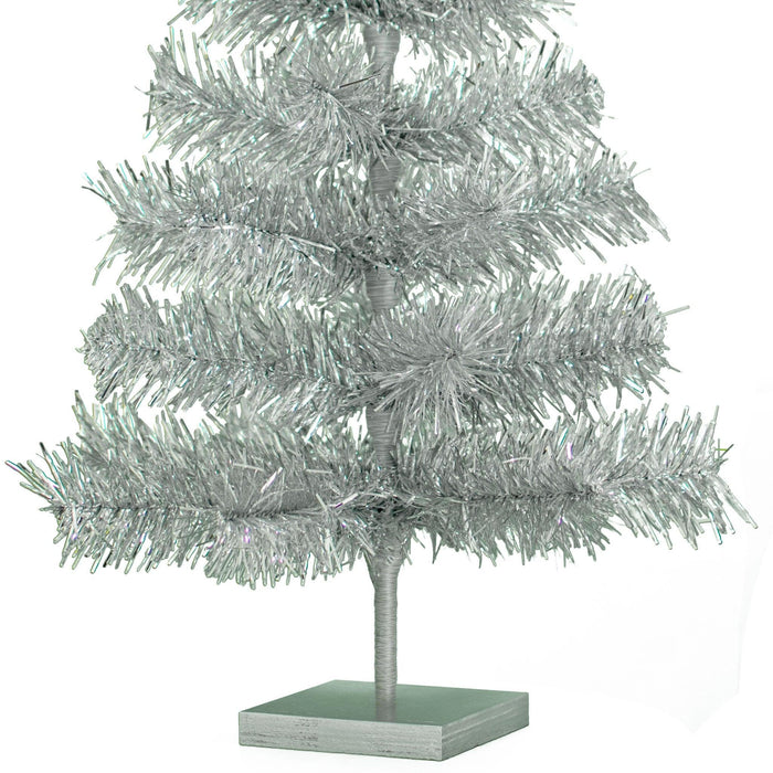 Silver Tinsel Christmas Tree