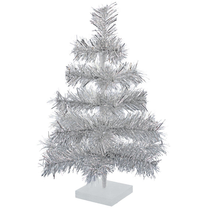 Silver Tinsel Christmas Tree