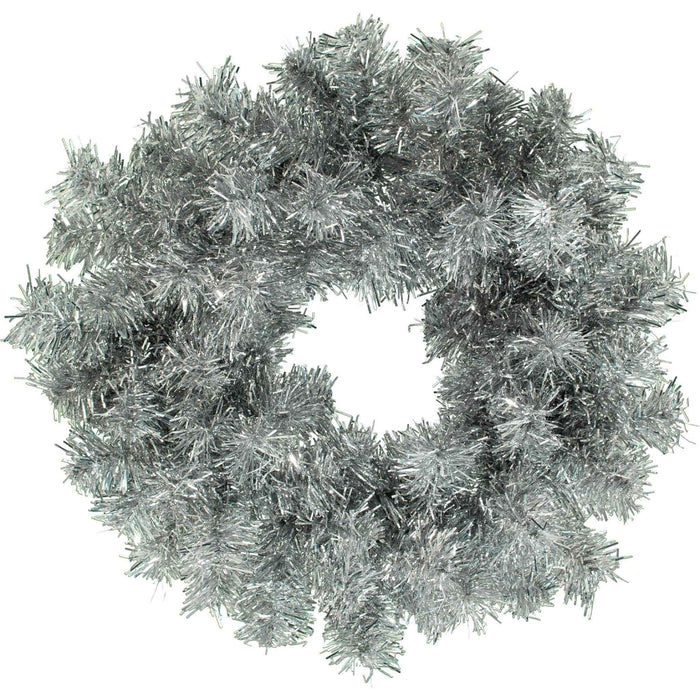 Silver Tinsel Christmas Wreaths