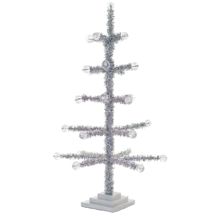 Silver Tinsel Merchandising & Display Tree