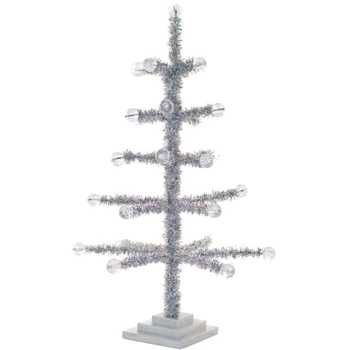 Silver Tinsel Merchandising & Display Tree