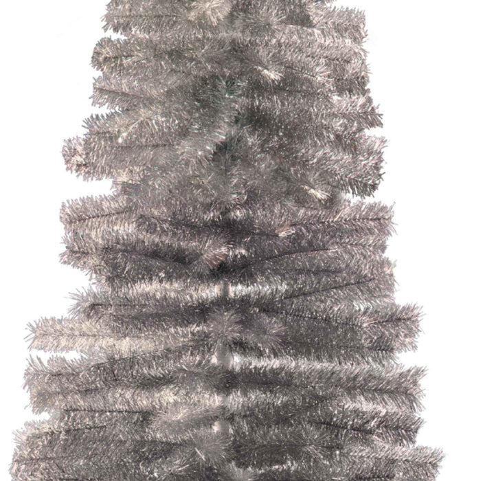 Silver Tinsel Pencil Tree