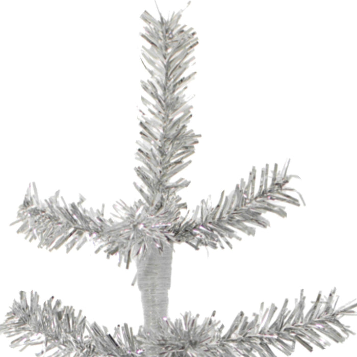 Silver Tinsel Tree with 1in Thin Brush