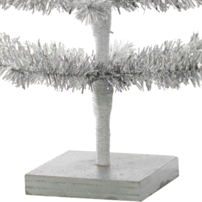 Silver Tinsel Tree with 1in Thin Brush