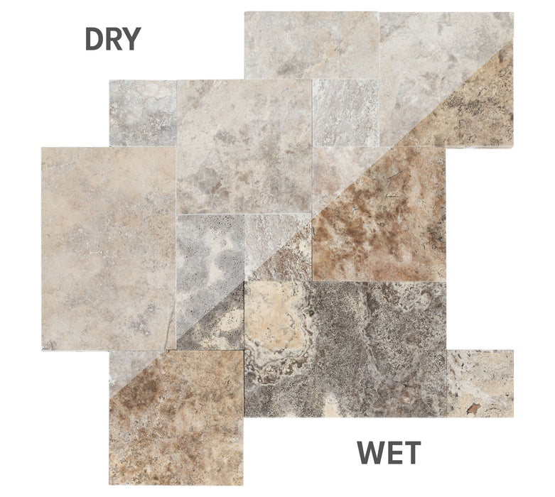 Silver Antique Pattern Unfilled, Tumbled - Livfloors Collection