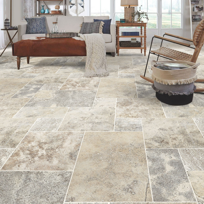 Silver Antique Pattern Unfilled, Tumbled - Livfloors Collection