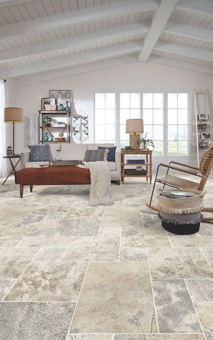 Silver Antique Pattern Unfilled, Tumbled - Livfloors Collection