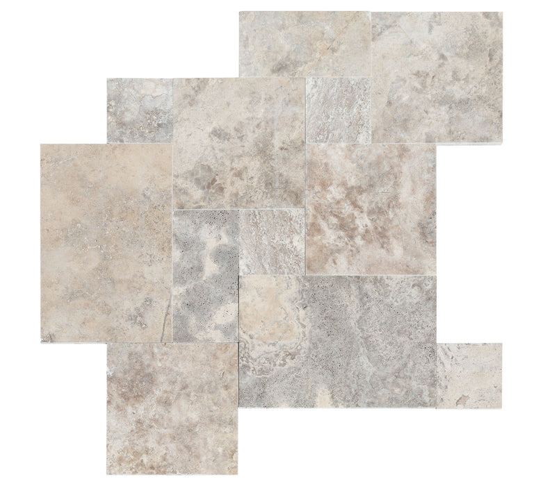 Silver Antique Pattern Unfilled, Tumbled - Livfloors Collection