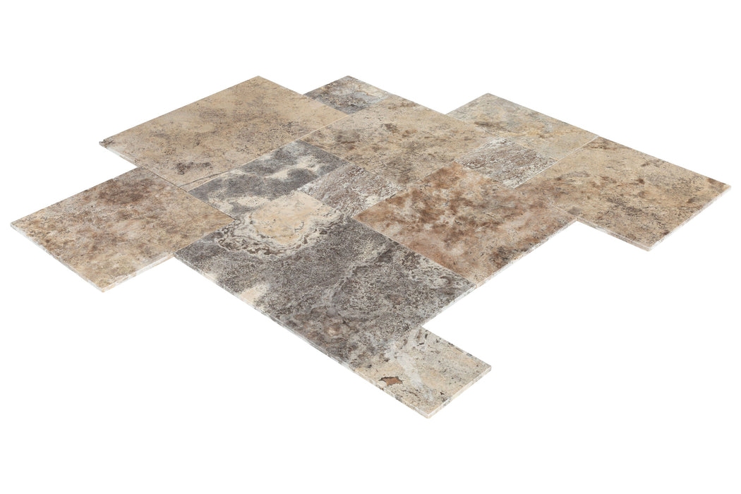 Silver Antique Pattern Unfilled, Tumbled - Livfloors Collection