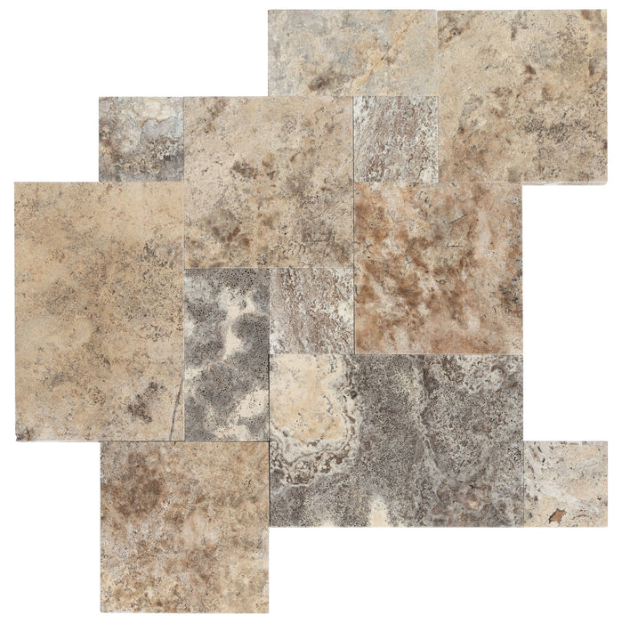 Silver Antique Pattern Unfilled, Tumbled - Livfloors Collection