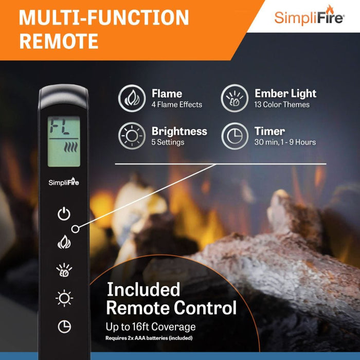 Simplifire Forum Built-In Outdoor Electric Fireplace With Trim Kit - No Heat