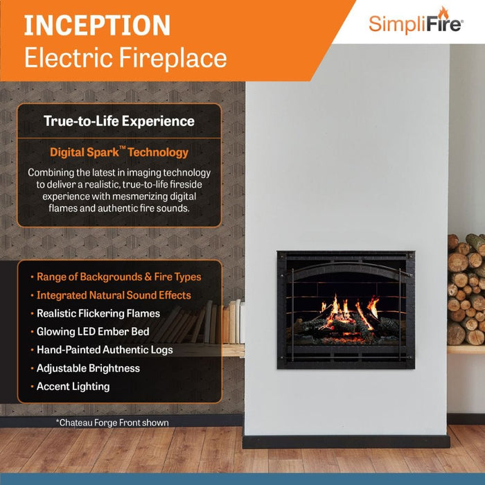 Simplifire Inception 36-Inch Traditional Built-In Electric Fireplace (SF-INC36)