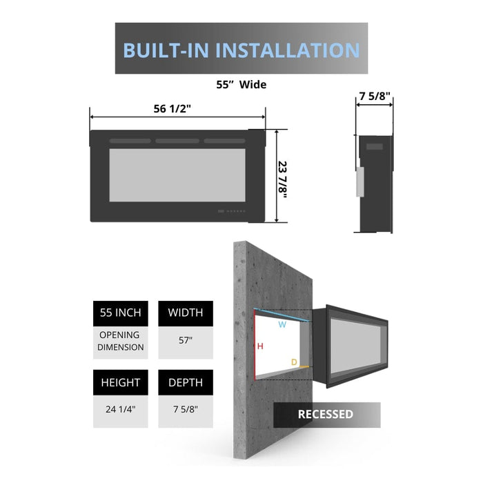 Simplifire Scion Recessed Electric Fireplace