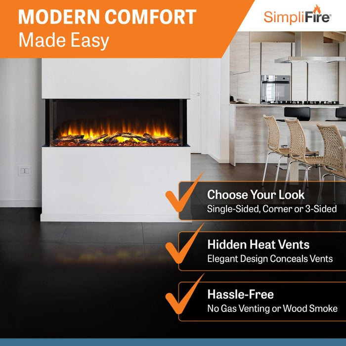 Simplifire Scion Trinity 3-Sided Built-in Electric Fireplace