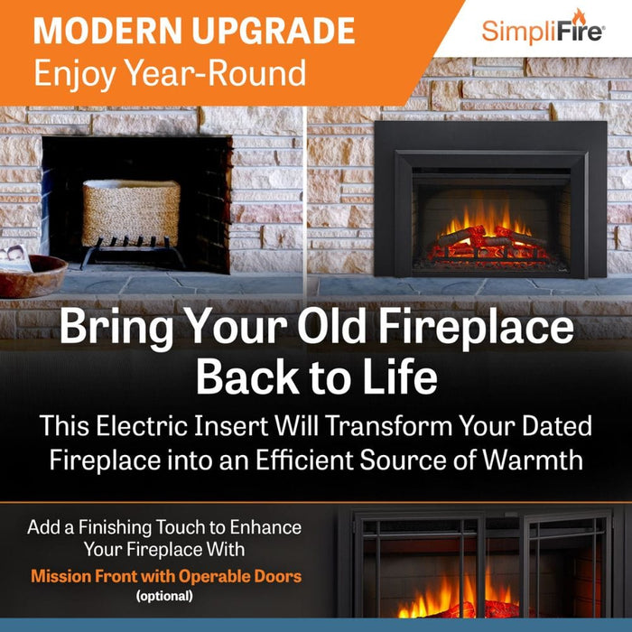 Simplifire Traditional Built-In Electric Fireplace Insert