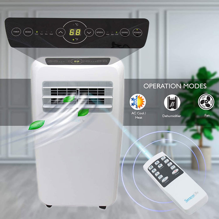 SereneLife SLACHT128 Portable 12000 BTU Room Air Conditioner & Heater w/ Remote