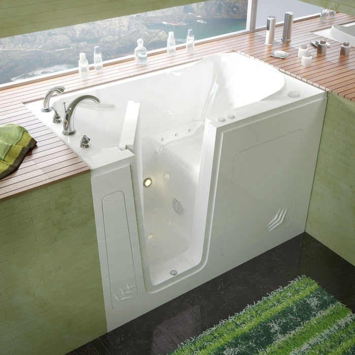 MediTub Walk-In 30 x 54 Left Drain White Air Jetted Walk-In Bathtub