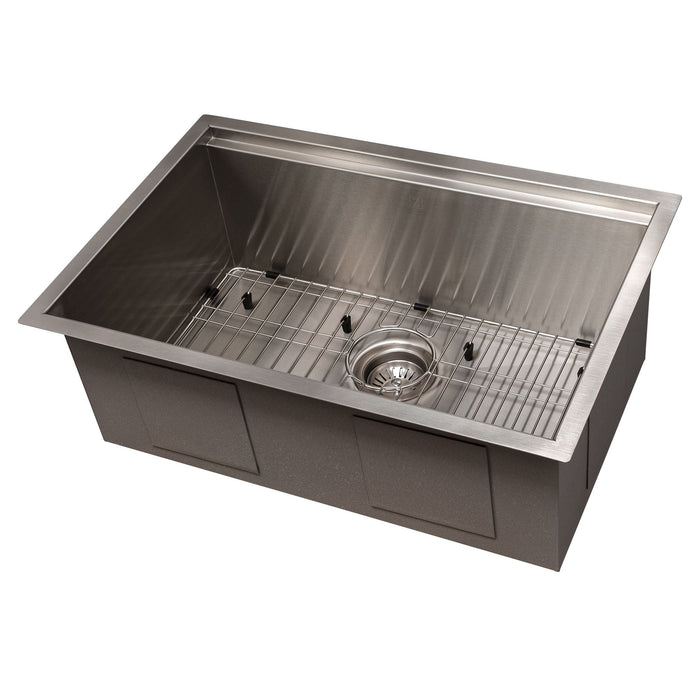 ZLINE 27 in. Garmisch Undermount Single Bowl Stainless Steel Kitchen Sink with Bottom Grid and Accessories, SLS-27