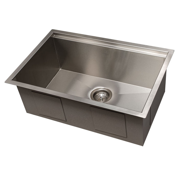 ZLINE 27 in. Garmisch Undermount Single Bowl Stainless Steel Kitchen Sink with Bottom Grid and Accessories, SLS-27