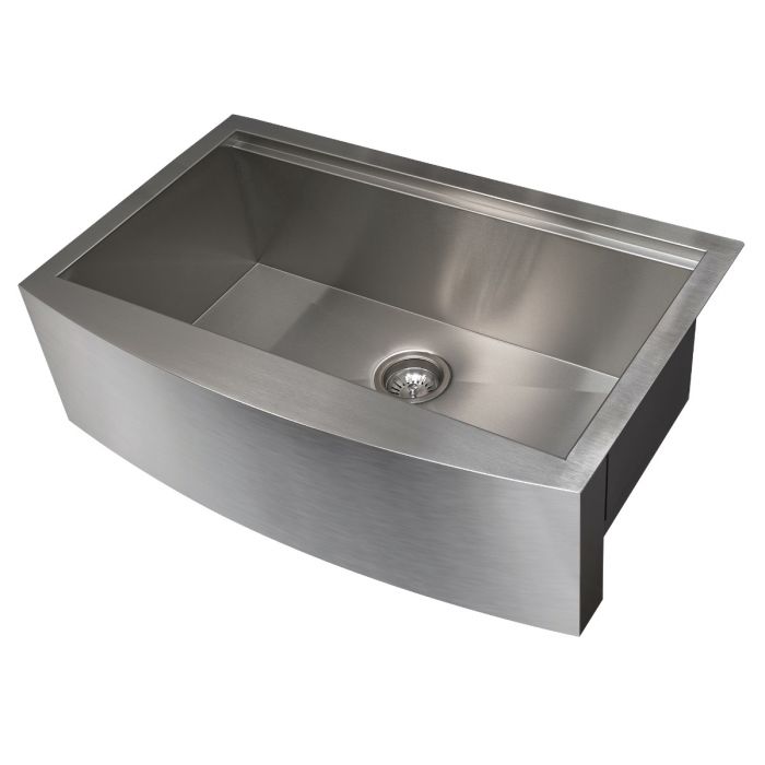 ZLINE 33 in. Moritz Farmhouse Apron Mount Single Bowl Stainless Steel Kitchen Sink with Bottom Grid and Accessories, SLSAP-33