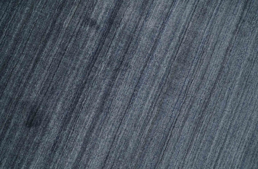 Solid Blue Scandinavian 5x7 Blended Bamboo Silk Flatwoven Area Rug, Dinning, Kids Rug | HL42