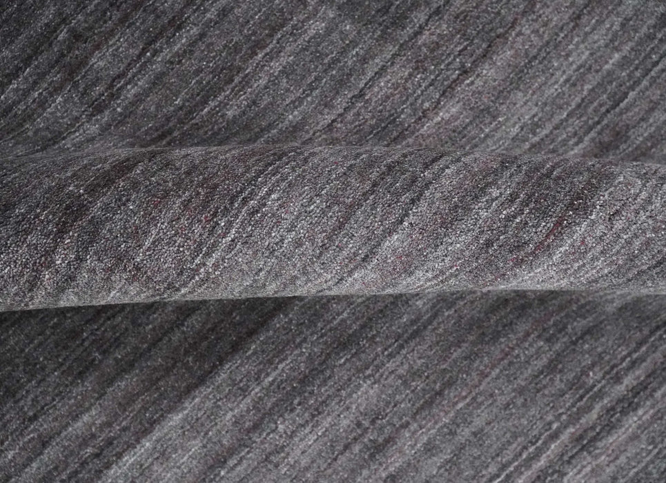 Solid Charcoal Scandinavian 5x7 Blended Wool Flatwoven Area Rug, Dinning, Kids Rug | HL14