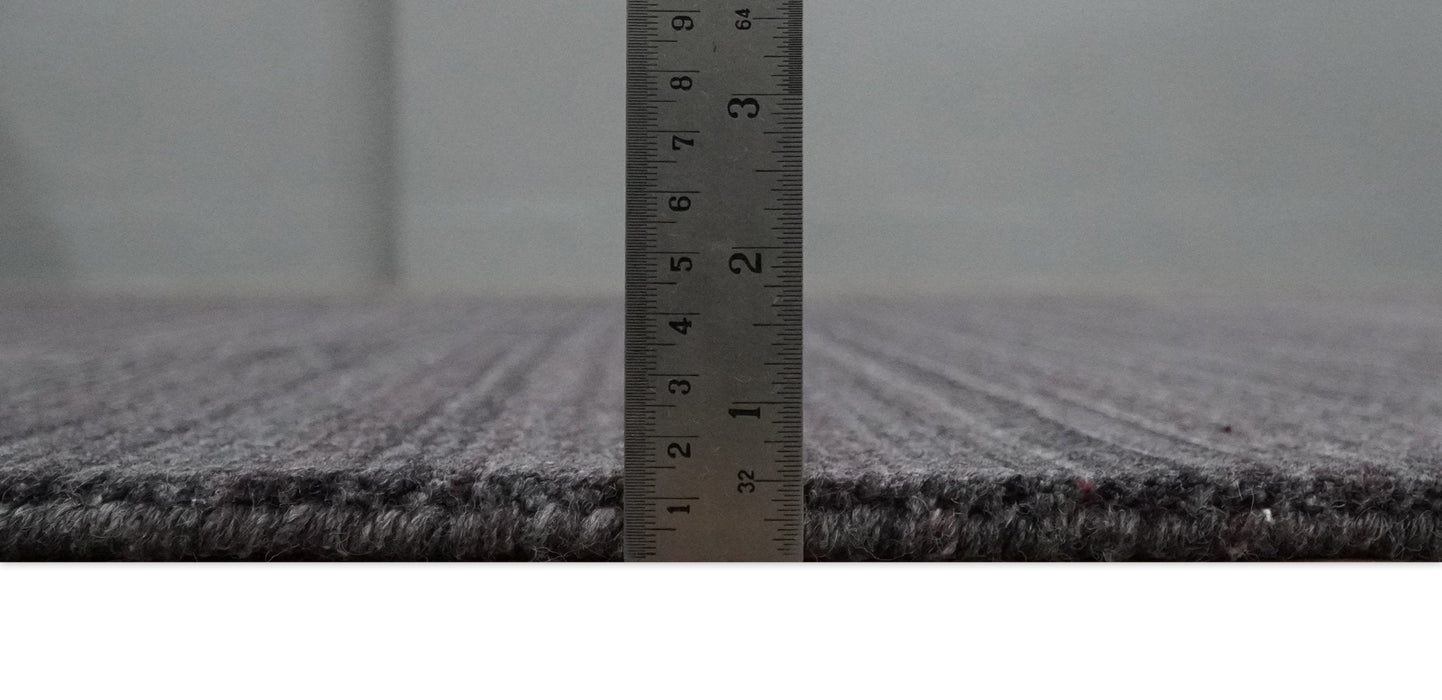 Solid Charcoal Scandinavian 5x7 Blended Wool Flatwoven Area Rug, Dinning, Kids Rug | HL14