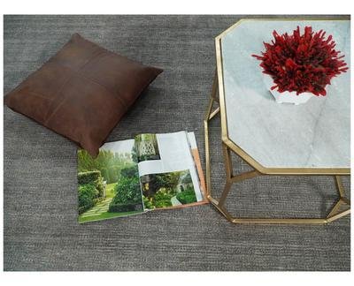 Hand Woven Low Pile Solid Gray Blended Wool Area Rug