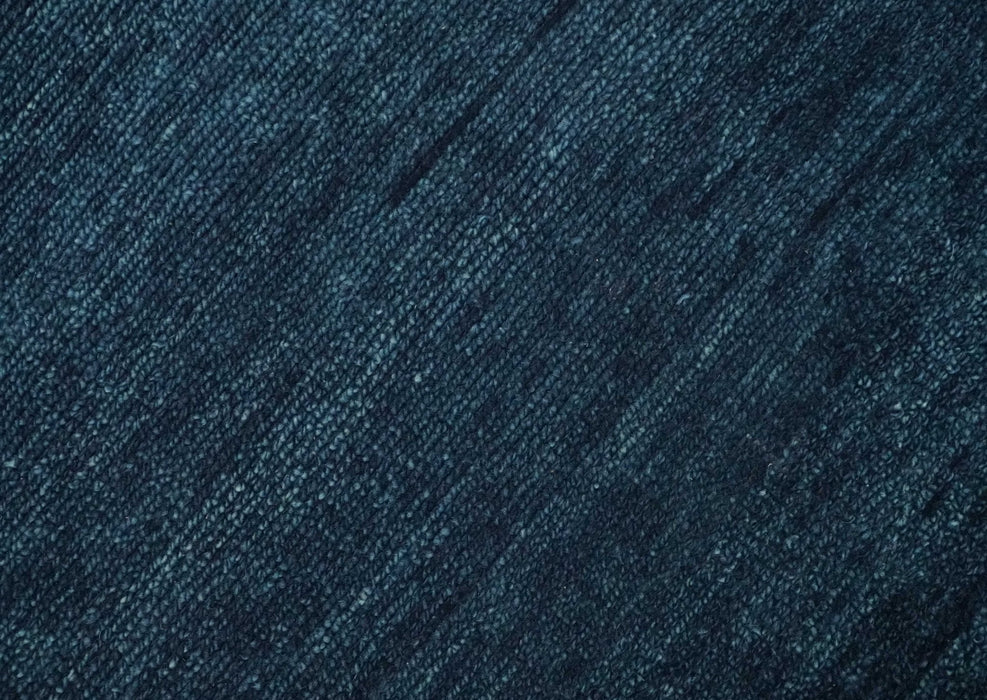 Solid Midnight Blue Hand knotted Modern 8x10 wool Area Rug
