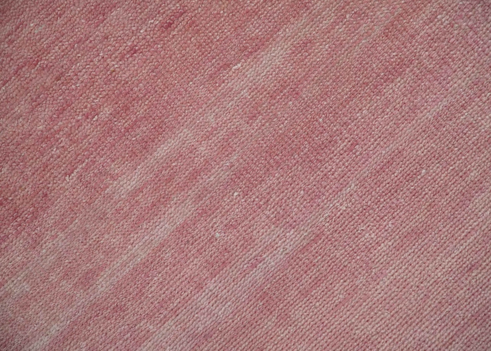 Solid Pink Custom Made Modern Contemporary Hand knotted wool Area Rug