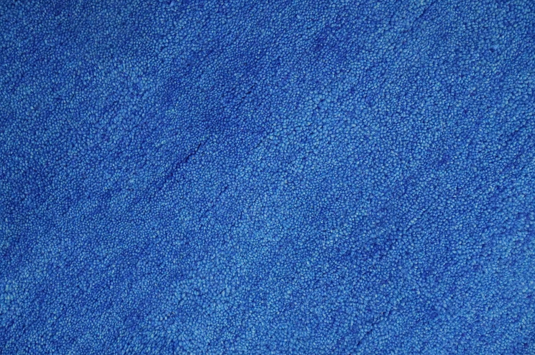 Solid Blue Contemporary Woolen Hand Tufted 8x10 wool area Rug