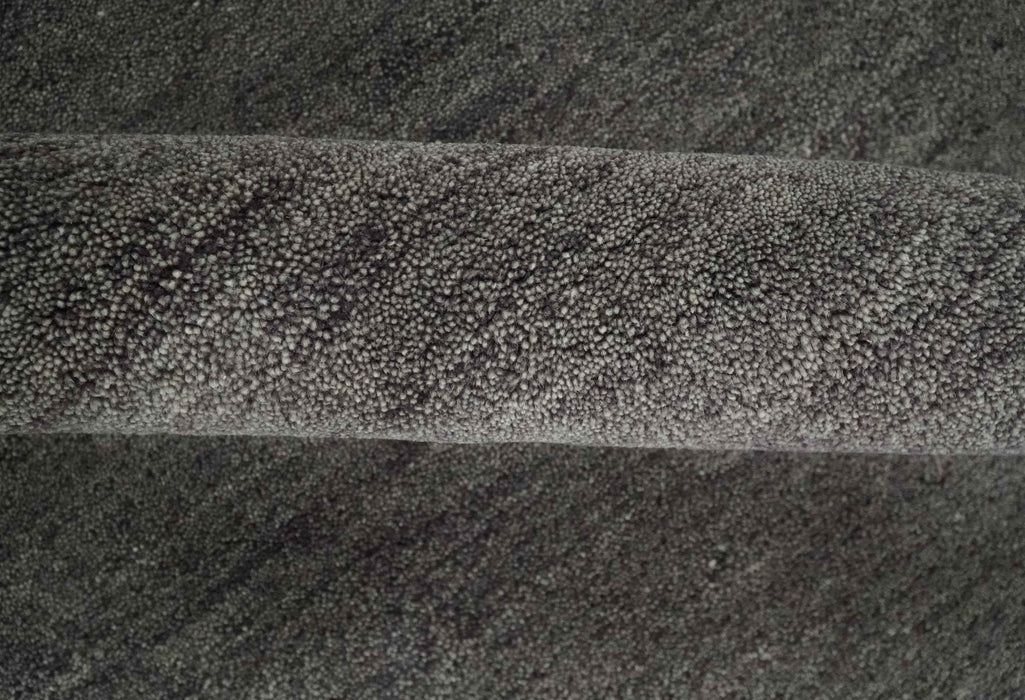 Solid Charcoal Woolen Hand Tufted 8x10 wool area Rug