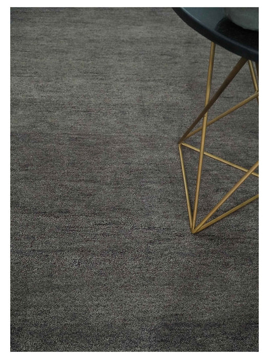 Solid Charcoal Woolen Hand Tufted 8x10 wool area Rug