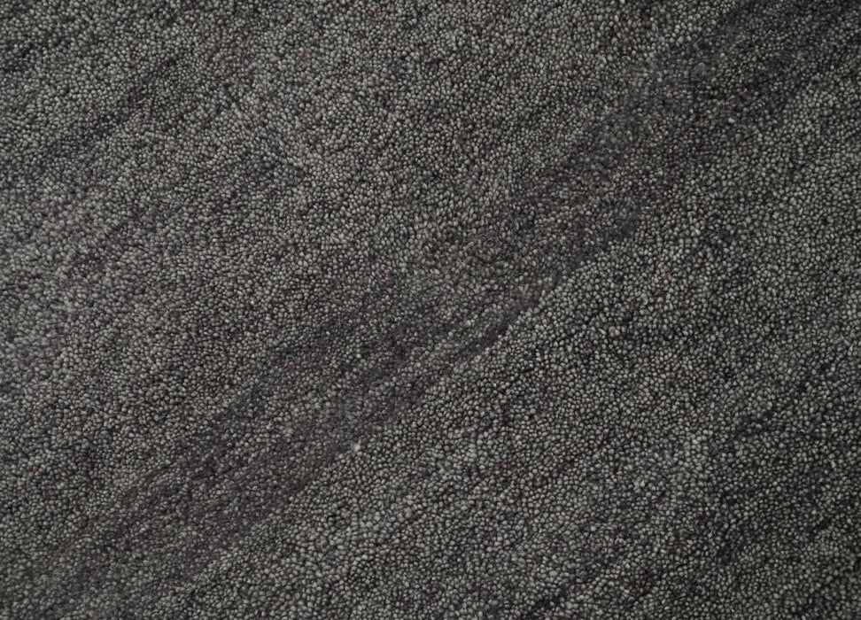 Solid Charcoal Woolen Hand Tufted 8x10 wool area Rug
