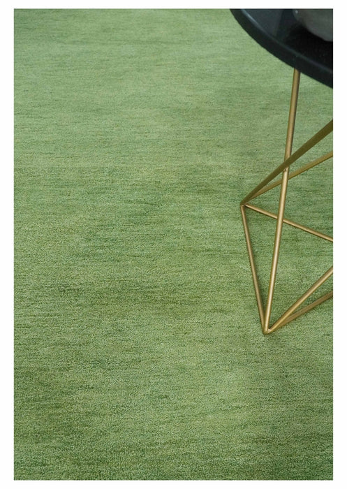 Solid Green Woolen Hand Tufted contemporary 8x10 wool Rug