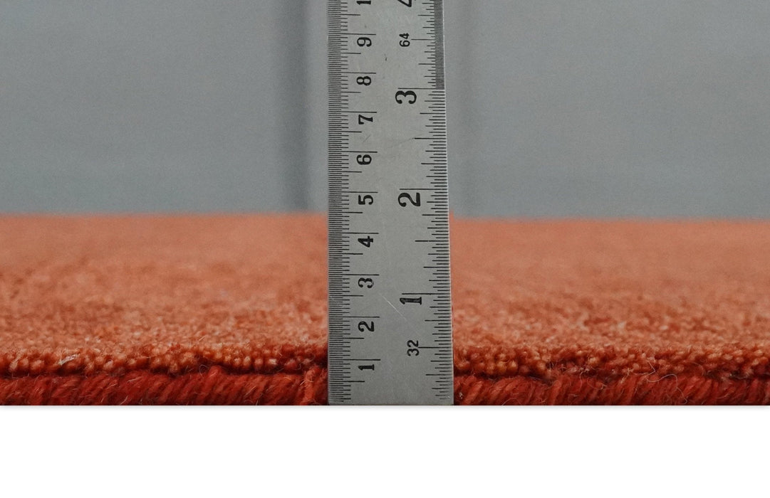 Solid Plane Rust Woolen Hand Tufted 8x10 wool Rug
