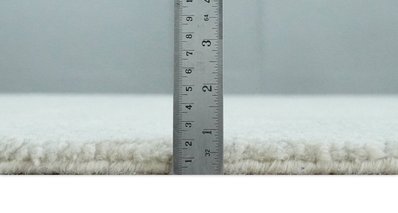 Solid plane Silver Hand Knotted 8x10 Wool Area Rug