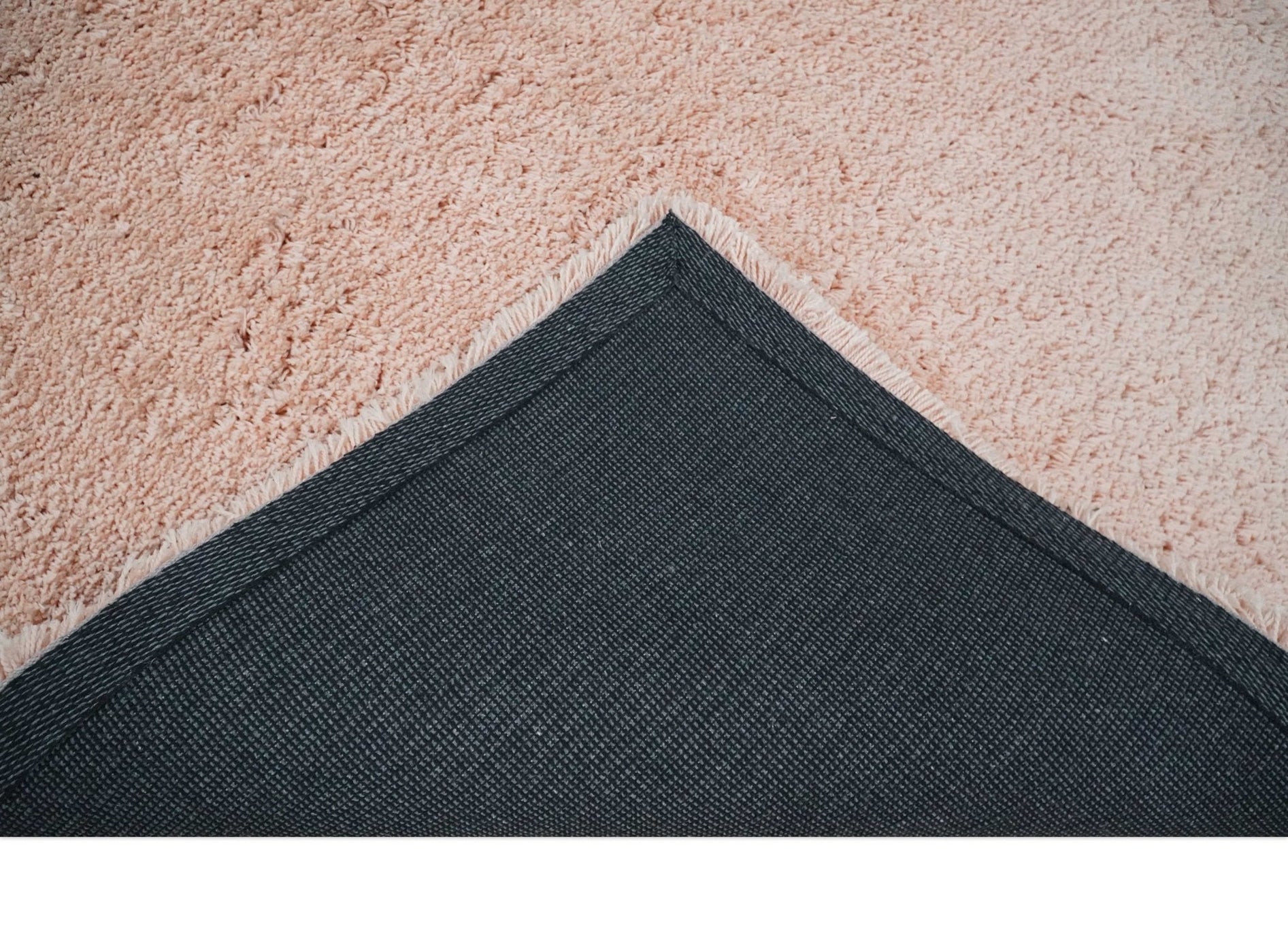 Solid Plush and Soft 3x5, 4x6 and 5x7 Hand Woven Shag Peach Area Rug
