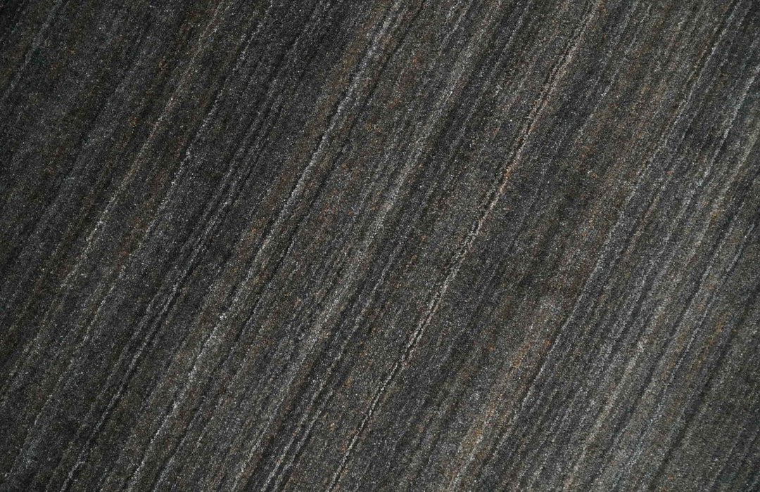 Solid Shaded Charcoal Shaded Scandinavian 5x7 Blended Wool Flatwoven Area Rug | HL34