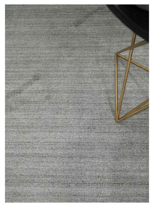 Solid Shaded Gray Shaded Scandinavian 5x7 Blended Wool Flatwoven Area Rug | HL33